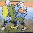100 yr-old Postcard Of Comical Illus Based On A Novel Of Edo Era  2 D165b
