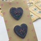 Wang s International Ceramic Buttons Accent Vintage Hearts Watermelon Lot Of 12