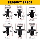 190pcs Bumper Clips Retainer Auto Car Plastic Rivets Fastener Fender Push 6 Size