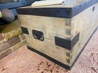 Old Antique Pine Chest  Vintage Wooden Storage Trunk  Blanket Box  Coffee Table 