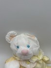 Fisher Price Puffalumps Yellow Bear Plush White Nylon Lovey Stuffed Toy Vintage