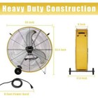 30 In  Yellow Barrel Fan  13000 Cfm  1 3 Hp Motor  9 Ft  Cord  High Velocity