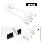 10 Pair Ip Camera Poe Rj45 Cable Power Over Ethernet Adapter Injector Splitte   