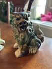 Vintage Pair Green Blue Brown Chinese Porcelain Foo Dogs Lions Dragons 3 5    Tall