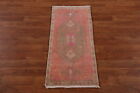 Wool Pink Anatolian Oriental Accent Rug Turkish Handmade Antique Look Carpet 2x3