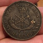 1850 Canadian Provinces Bank Of Upper Canada One Half Penny Token - Vf
