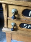 Antique Clark   s 2 Drawer Wooden Spool Cabinet Store Sewing Display Ont