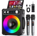 Karaoke Machine  Portable Bluetooth Karaoke Speaker With 2 Wireless Microphon   