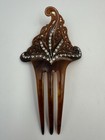 Vintage Victorian Hair Comb Faux Tortoise Shell Celluloid Hair Accessory 