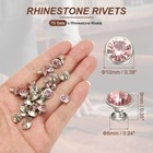 10mm Leather Rivets  70 Sets Rhinestone Studs Rivet  Pink Silver Tone