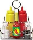 Melissa And Doug Condiments Set  6 Pcs  - Play Food  Stainless Steel Caddy