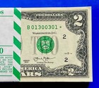  2 Dollar Bill Star Note     Uncirculated Currency Rare - Free Shipping Qty 1