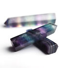 Natural Colorful Fluorite Quartz Crystal Stone Point Healing Hexagonal Rock Wand