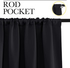 Blackout Curtains 2 Panels 42x63 Inch Black Rod Pocket Bedroom Window Drapes