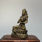 60mm Tibet Tibetan Buddhism Temple Bronze Green Tara Kwan-yin Buddha Statue T005