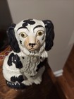 Pair Of Vintage Stafford Spaniels 19th-c Black white Dogs 8 75  H   3