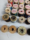 Vintage Sewing Thread Lot 30 Wooden Spool Variety J  P  Coats   Clark   s Silk