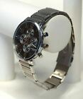 New Akribos Xxiv Ak810ssb Mens Black Dial Chronograph Ss Silver black Dial Watch