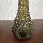 Vintage 1950   s Empoli Bubble Hobnail Black Glass Bottle Decanter W  Stopper 22   