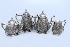 1876 Reed   Barton Aesthetic Repousse Centennial Exposition Chocolate Tea Set