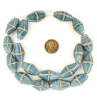 Turquoise Blue Java French Cross Beads 14mm Indonesia Bicone Glass Large Hole