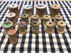 Lot Of 15 Vtg Wooden Thread Spools -belding Corticelli  Coats   Clarks  Spun-dee