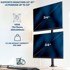 Vivo Dual Computer Monitor Desk Mount Stand  Vertical Array  2 Screens Up To 34 