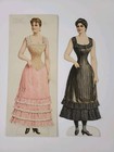 Antique 1890s Boston Herald Lady Paper Dolls Litho Newspaper Supplement Uncut