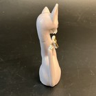 Vtg 50s Thames Pink Siamese Cat Rhinestone Eyes Spaghetti Trim Gold Bow Japan