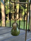 Green Glitter Gold Pear Gold Keychain For Coach Bag Charm   Velvet Gift Dustbag