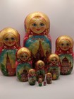 Authentic Russian Matryoshka Nesting Dolls     Hand-painted     Full Set Of 10