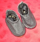 Antique Black Leather Doll Boots Shoes German Bisque Doll  Victorian C1900