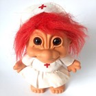 Vintage Russ Troll Doll 8  Large Nurse With Hat Red Hair