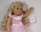 Pink Elegant Party Dress Purse Headband Doll Clothes For 18 American Girl  debs 