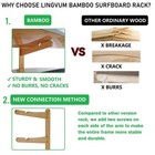 Bamboo Surfboard Wall Mount - Storage Rack For 1-3 Boards  Longboards  Shortb   