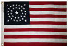 Heavy Cotton 34 Star American Flag Embroidered   Sewn - Historical Usa
