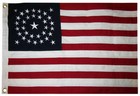 Heavy Cotton Linear 34 Star American Flag - Embroidered   Sewn - Historical Usa
