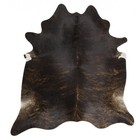 Superior   Hair On Skin  Cowhide Rug  Dark Brindle Size Approx 6x7- 7x7 Feet