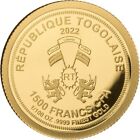 2022 Togo European Hornet  9999 Gold Colored Coin Proof Insect Wwf Wildlife Rare