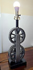 Industrial Steampunk Gear Lamp Machine Age Vintage Metal Tested   Working Used