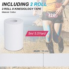 2 Rolls 4 Inch X 16 4ft Kinesiology Tape Athletic Tape  White