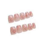 24pcs Women s Short Coffin Fake Nails Short Ballerina Blush False Nails Reusable