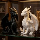 Black Dragon Figurine 3d Printed Statue Mythical Creature Fantasy Desktop Decor