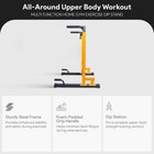 Balancefrom Multi-function Home Gym Exercise Dip Stand  500lb Capacity  Yellow