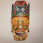 Hand Carved Wooden Tiki Tribal Face Masks Wall Art Decor Lot Of 3 Unique Wired