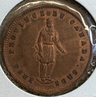 Canada 1852 Quebec One Penny Bank Token Xf Cleaned Rare