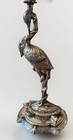 Antique Pair Of Silver Plate Figural Candelabra Heron Snake Turtle 16    Tall