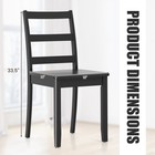 Set Of 4 Dining Chairs Ladder Back Armless Side Chair W  Solid Rubber Wood Legs