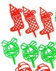 Lot Of 22 Christmas Cupcake Cake Toppers Picks Santa  Snowman  Trees  Wreath Etc