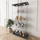 4 Shelf Glass Display Cabinet Curio Cabinets Vintage Display Trophy Antique Case